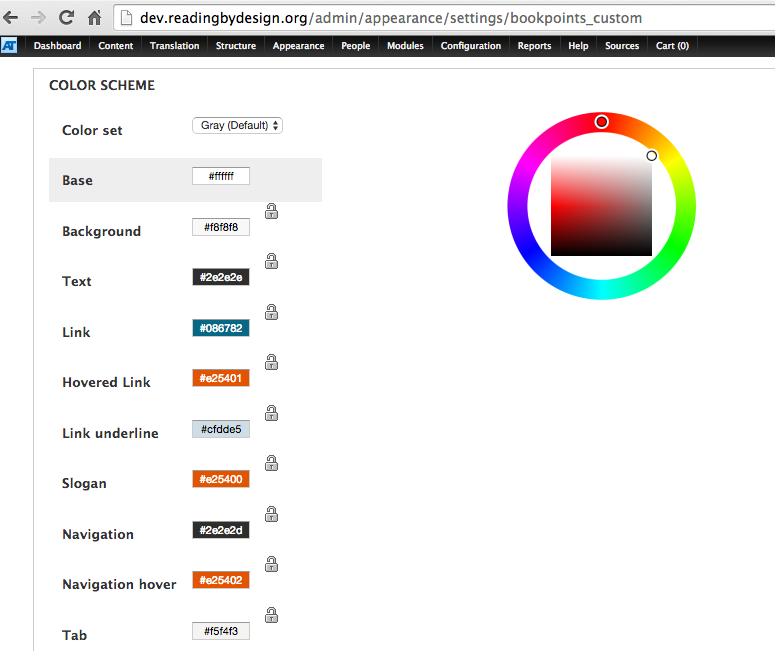 Changing Color Scheme without HTML! The BookPoints Project
